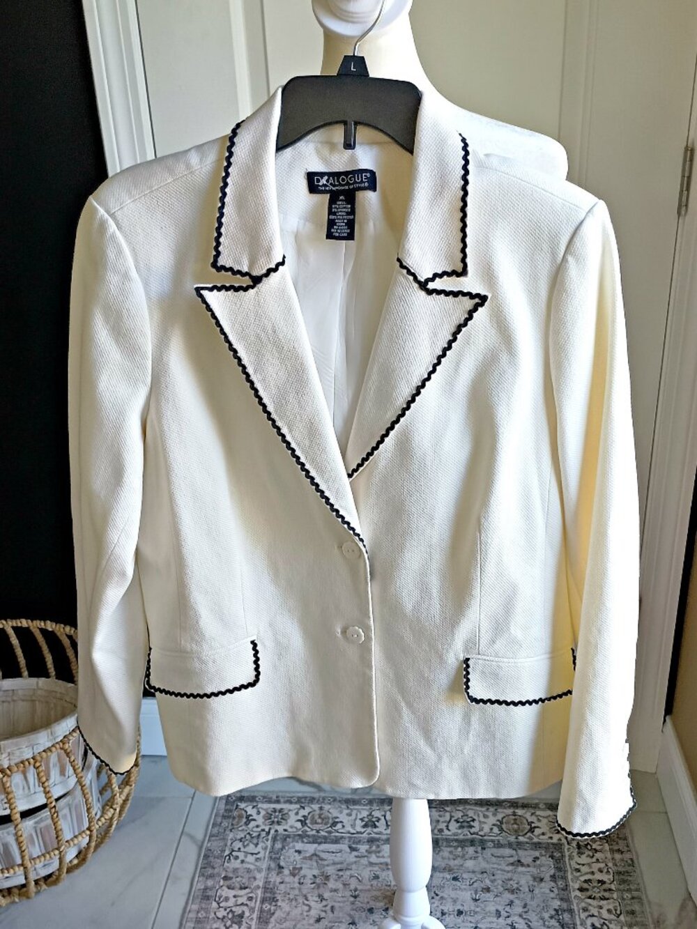NWOT! DIALOGUE BRIC BRAC TRIM BLAZER SZ XL